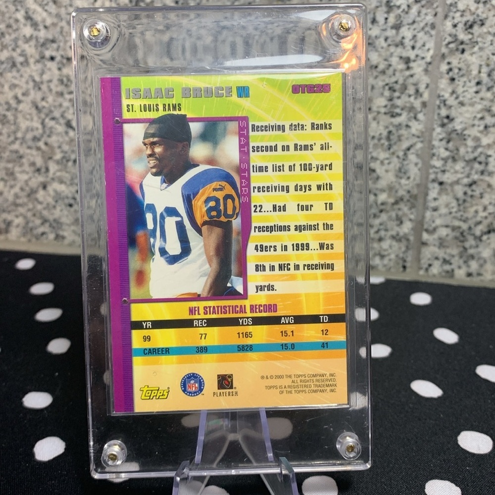 Isaac Bruce Stat Stars & Torry Holt Rookie Card STL LA Rams HOF In Case Nice!! - Picture 5 of 9